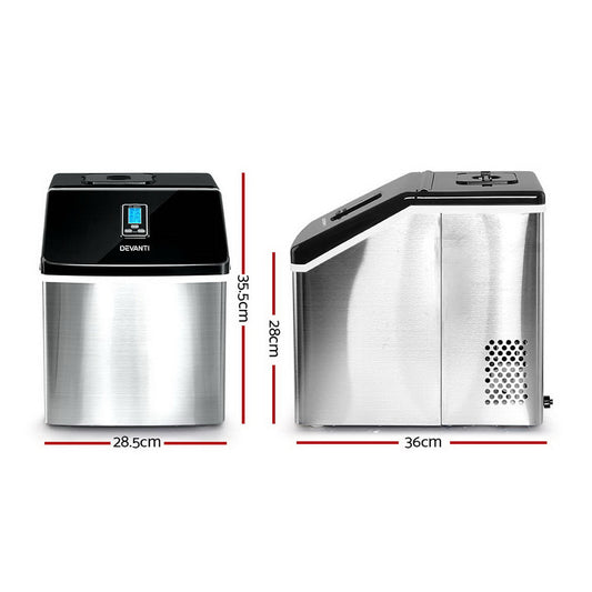 Devanti 18kg Ice Maker Machine Stainless Steel IM-ZB-18F-SS