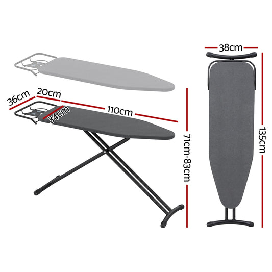 Artiss Ironing Board Foldable Iron Rest Black IRB-STAND-100-BK