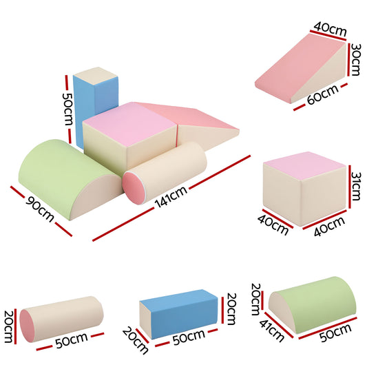 Keezi Kids Climbing Blocks 5-Piece Foam Toddler Playset Soft Indoor Climbing Toy Rocker KCB-5IN1-CLF-AB