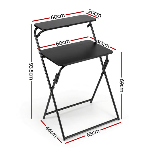 Artiss Laptop Desk Foldable Study Desk Home Office Black LA-DESK-C-60D-FOLD-BK