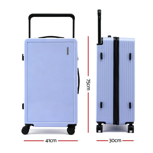 Wanderlite 28" Wide Handle Luggage Suitcase Travel TSA Lock Light Blue LUG-PC-W-28-LB