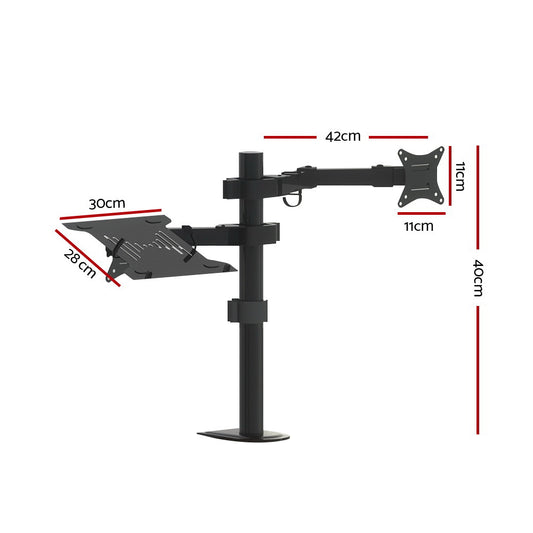 Artiss Monitor Arm Desk Mount Laptop Tray MA-B-D-C66-BK