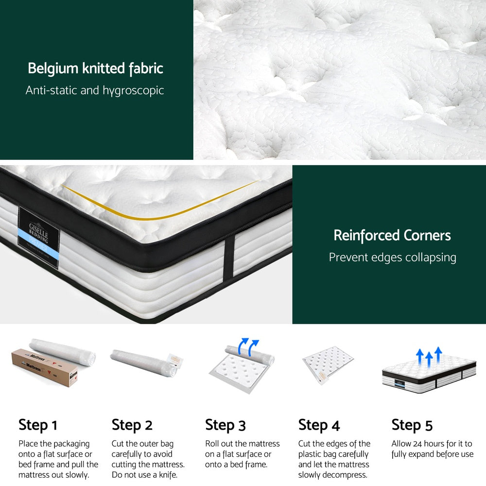 Giselle Bedding 31cm Euro Top King Single Mattress MATTRESS-B-BET-KS