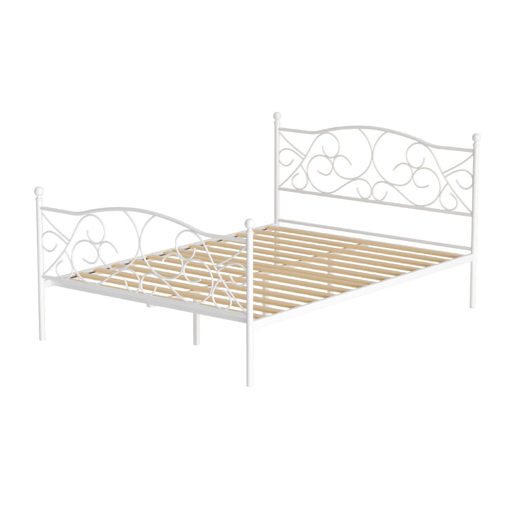 Artiss GROA White Double Metal Bed Frame MBED-C-GROA-D-WH-AB