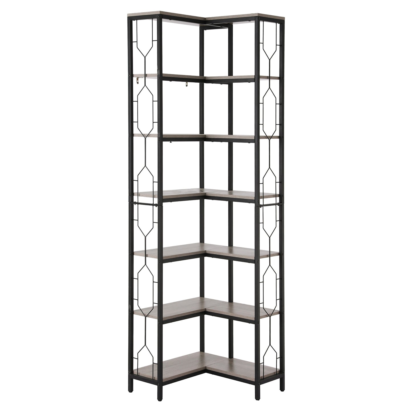 Artiss 6 Tiers Bookshelf Corner Shelf Bookcase Display Shelves Oak MET-BSHELF-LS-WD