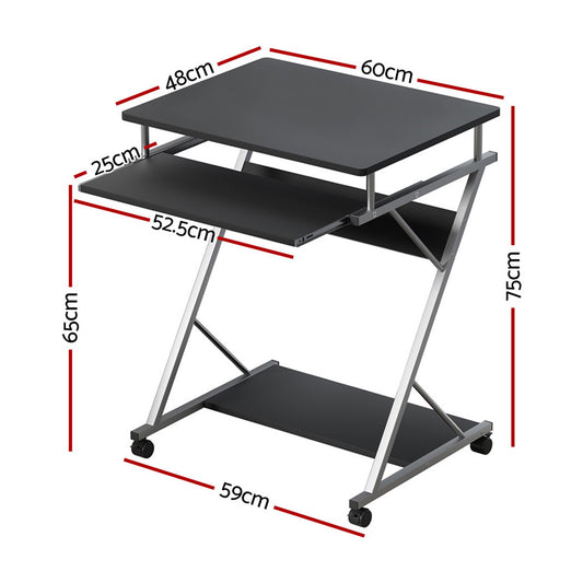 Artiss Computer Desk Keyboard Tray Shelf Black 60CM MET-DESK-105-BK