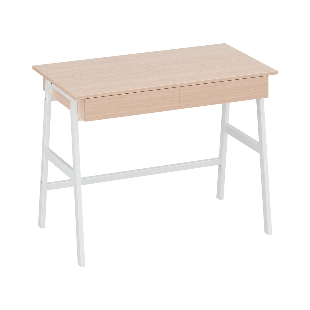 Artiss Computer Desk Drawer Cabinet Oak 100CM MET-DESK-308-OA