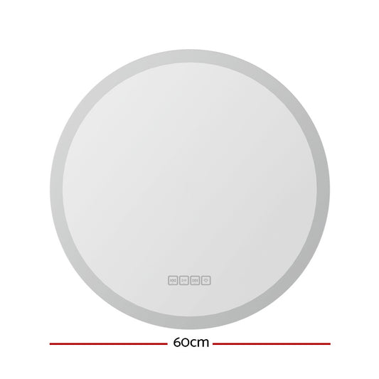 Embellir Bluetooth LED Wall Mirror With Light 60CM Bathroom Decor Round Mirrors MM-E-WALL-ROU-LED-60-BT