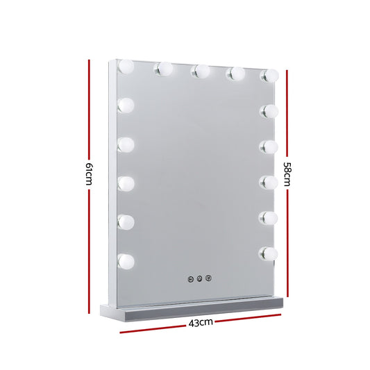 Embellir Makeup Mirror 43x61cm Hollywood Vanity with LED Light Tabletop Wall MM-FRAMELS-4361-GS