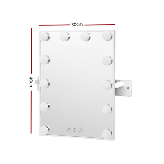 Embellir Hollywood Wall mirror Makeup Mirror With Light Vanity 12 LED Bulbs MM-WMOUNT-3040-WH