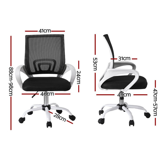 Artiss 2x Office Chair Mesh Computer Gaming Desk Chairs Work Study Mid Back OCHAIR-L-2004-WHX2