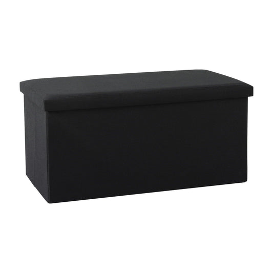 Artiss Storage Ottoman Bench Folding Blanket Box Toy Organiser Foot Stool Black OTM-C-COF-LIN-BK