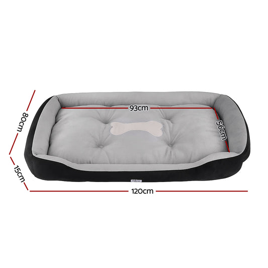 i.Pet Pet Bed Dog Bed Soft PP Cotton Mat Sleeping Comfy Cushion Washable Extra Large PET-BED-XL120-BKGR