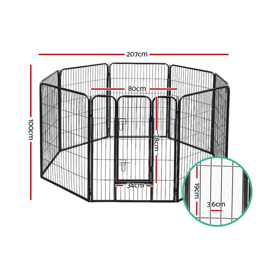 i.Pet 40" 8 Panel Dog Playpen Pet Exercise Cage Enclosure Fence Play Pen PET-DOGPLAYPEN-H100