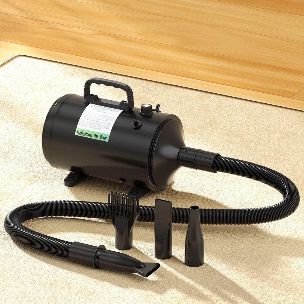 i.Pet Pet Hair Dryer Dog Cat Grooming Speed Blower Hairdryer Heater Low Noise PET-DRYER-3200-BK