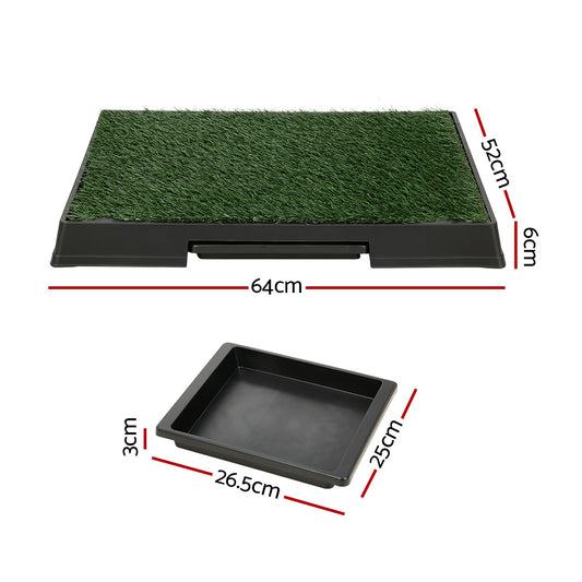 i.Pet Pet Training Pad Dog Potty Toilet Large Portable With Tray Grass 2 Mats PET-PAD-GRASSX2