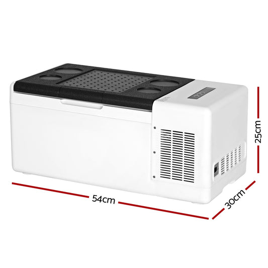 Glacio Camping Fridge 15L Portable Bar Fridges Freezer 12V/24V/240V PFN-G-15-BW