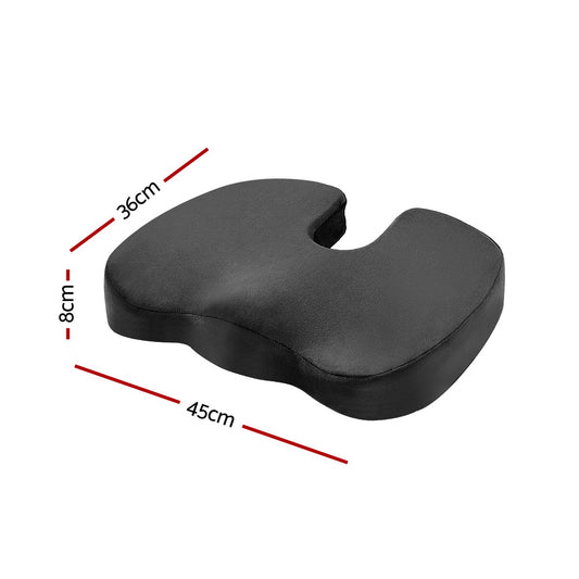 Giselle Bedding Seat Cushion Memory Foam Pillow Back Pain Relief Chair Pad Black PILLOW-SEAT-BK
