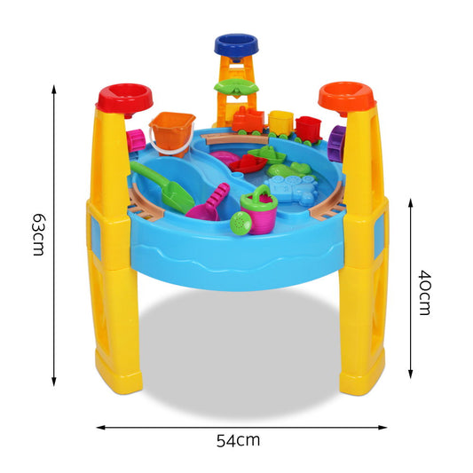 Keezi Kids Sandpit Pretend Play Set Water Sand Table Children Outdoor Toy Umbrella PLAY-UMBRELLA-BU