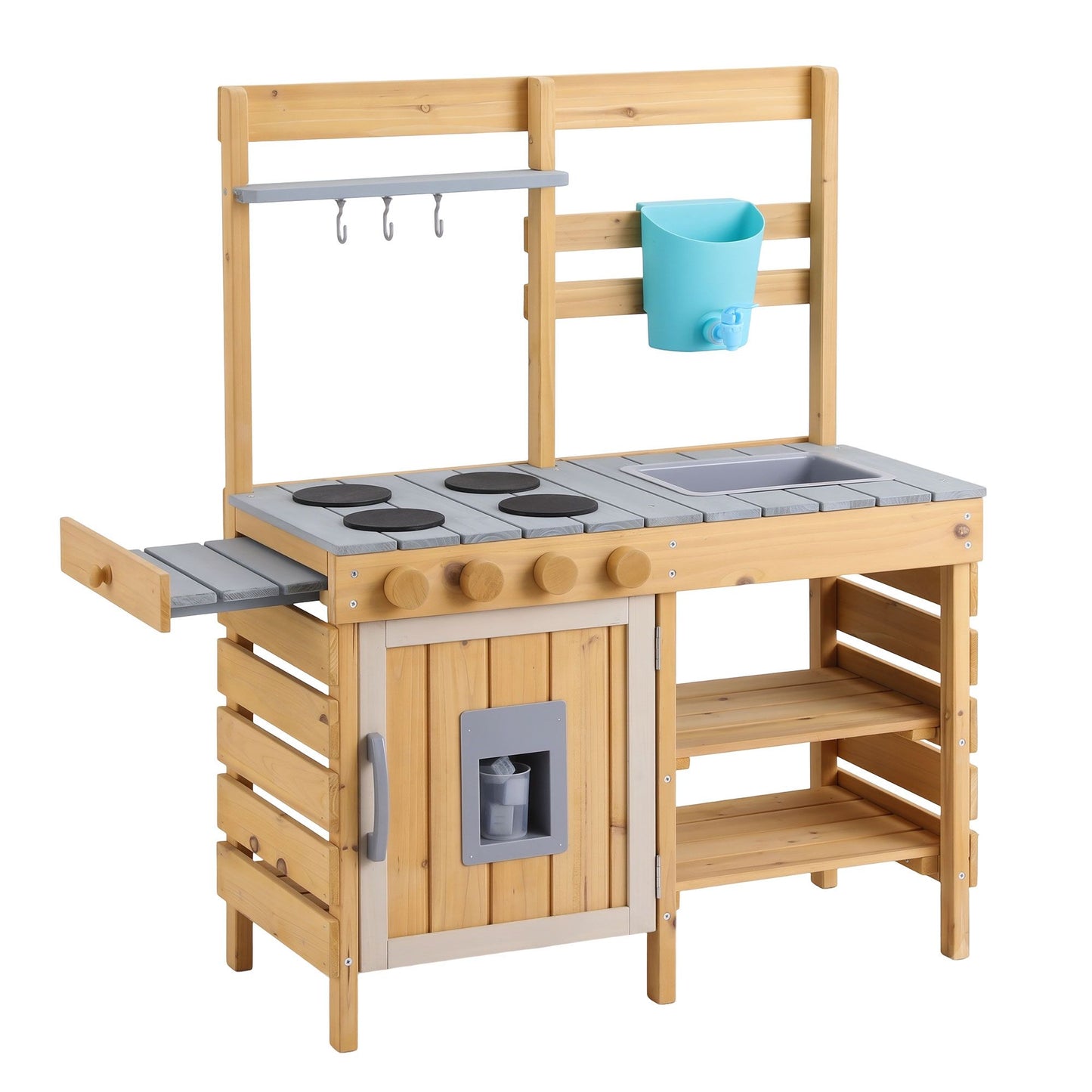Keezi Kids Kitchen Playset Wooden Play Kitchen Mud Kitchen Toy Kitchen 95cm Tall PLAY-WOOD-POT-SINK