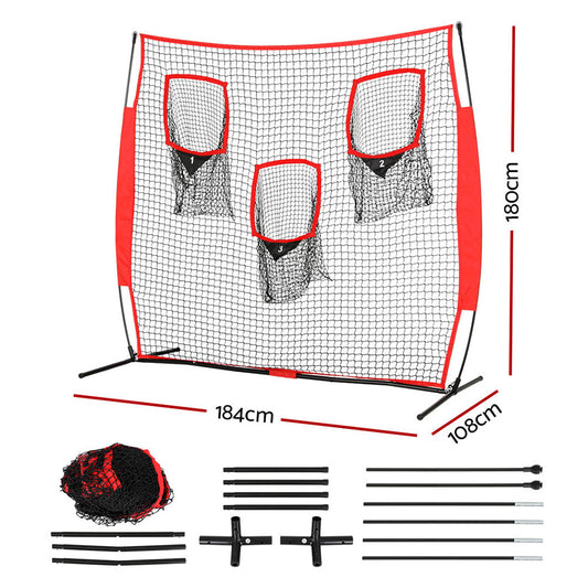 Everfit 1.8m Football Soccer Net Portable Goal Net Training 3 Target Zone PN-S038-RD