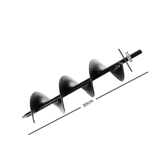 GIANTZ Power Garden Auger Small Earth Planter 75 X 300MM Black PP-10-75X300-BK