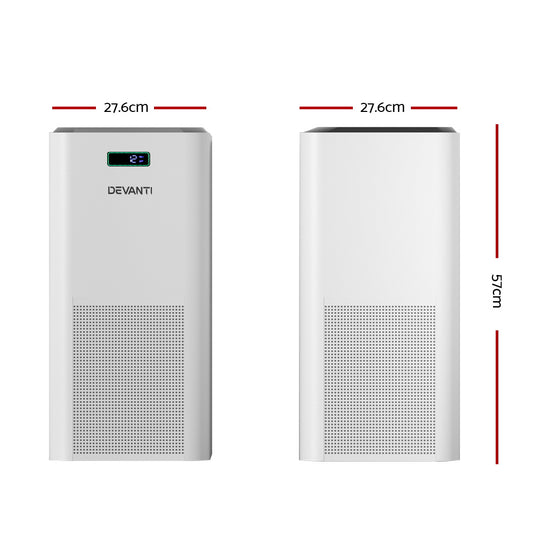 Devanti Air Purifier Home Purifiers HEPA Filter PURI-D-510A-WH