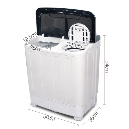 Devanti Portable Washing Machine Twin Tub 4.6KG White PWM-T-98-WH