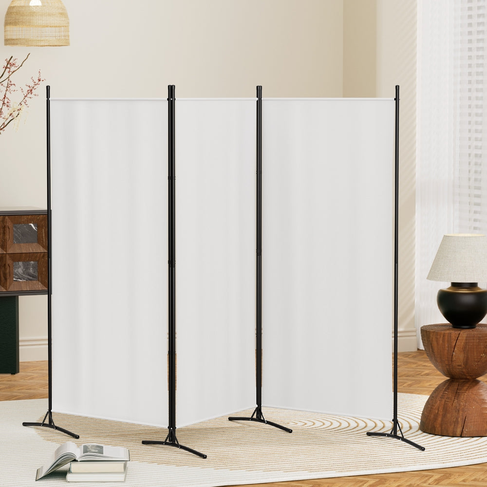 Artiss 3 Panel Room Divider Screen 260x180cm Fabric White RD-D-PLY-260-WH