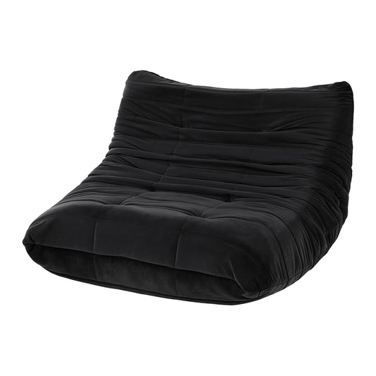 Artiss Lazy Sofa 2 Seaters Accent Caterpillar Chair Floor Couch Armless Lounge SB-B-TWIN-LZSF-BK