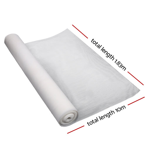 Instahut 50% Shade Cloth 1.83x10m Shadecloth Wide Heavy Duty White SH-CL-183X100-100-R-WH