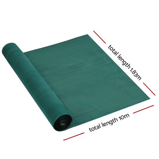 Instahut 30% Shade Cloth 1.83x10m Shadecloth Wide Heavy Duty Green SH-CL-183X100-80-R-GR