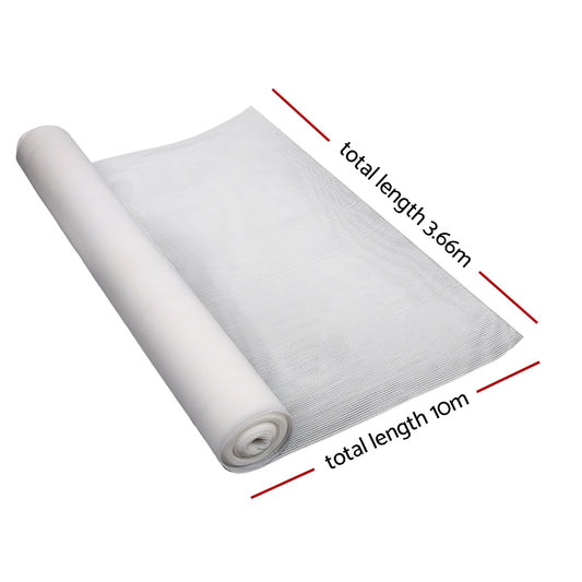 Instahut 50% Shade Cloth 3.66x10m Shadecloth Wide Heavy Duty White SH-CL-366X100-100-R-WH