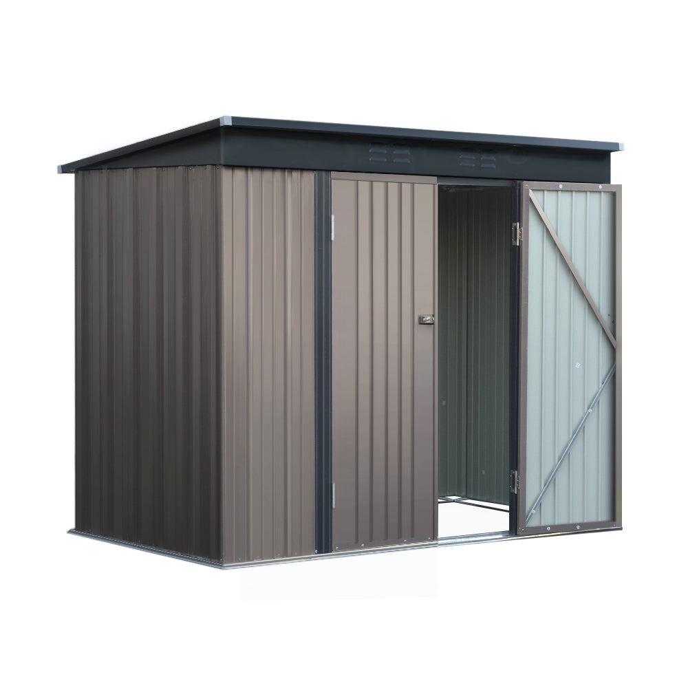 Giantz Garden Shed 2.31x1.31M Brown SHED-FLAT-4X8-BR-ABC