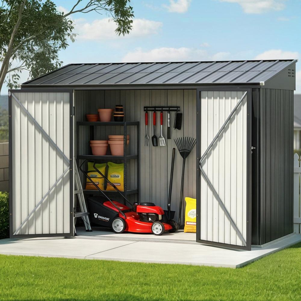 Giantz Garden Shed 3.05x1.5M SHED-FLAT-5X10-GY-ABC