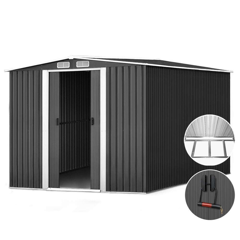 Giantz Garden Shed 2.58x3.14M with Base SHED-GAB-10X8X6-BS-ABC