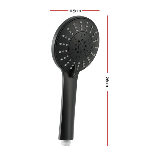 Handheld Shower Head 4.5" High Pressure 5 Modes Poweful Round Black SHOWER-A4-RO-BK