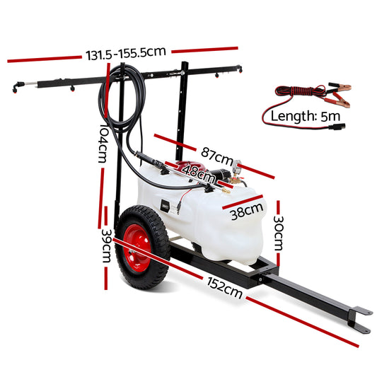 Giantz Weed Sprayer 60L Trailer 1.5M Boom Garden Spray SPRAYER-CART-60L-AB