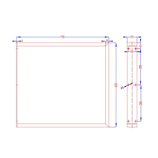 Artiss Metal Table Legs DIY Rectangular 71X65CM Set of 2 TAB-LEG-BOX-7165-BKX2