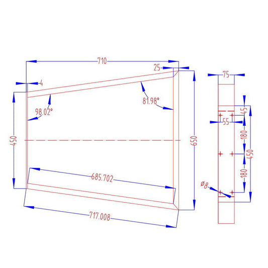 Artiss Metal Table Legs DIY Trapezoid 45X65CM Set of 2 TAB-LEG-TRA-714565-BKX2