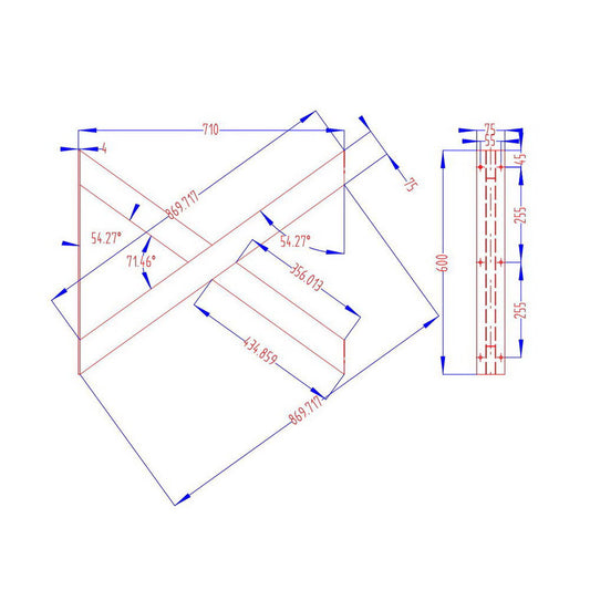 Artiss Metal Table Legs DIY X-shaped 71X60CM Set of 2 TAB-LEG-X-7160-BKX2