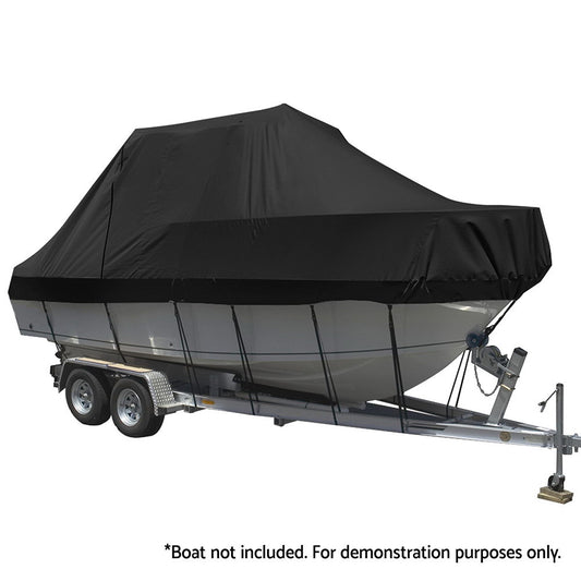 Seamanship Boat Cover 25-27ft Trailerable Jumbo Marine 600D Heavy Duty Black TJBC-2527-BK