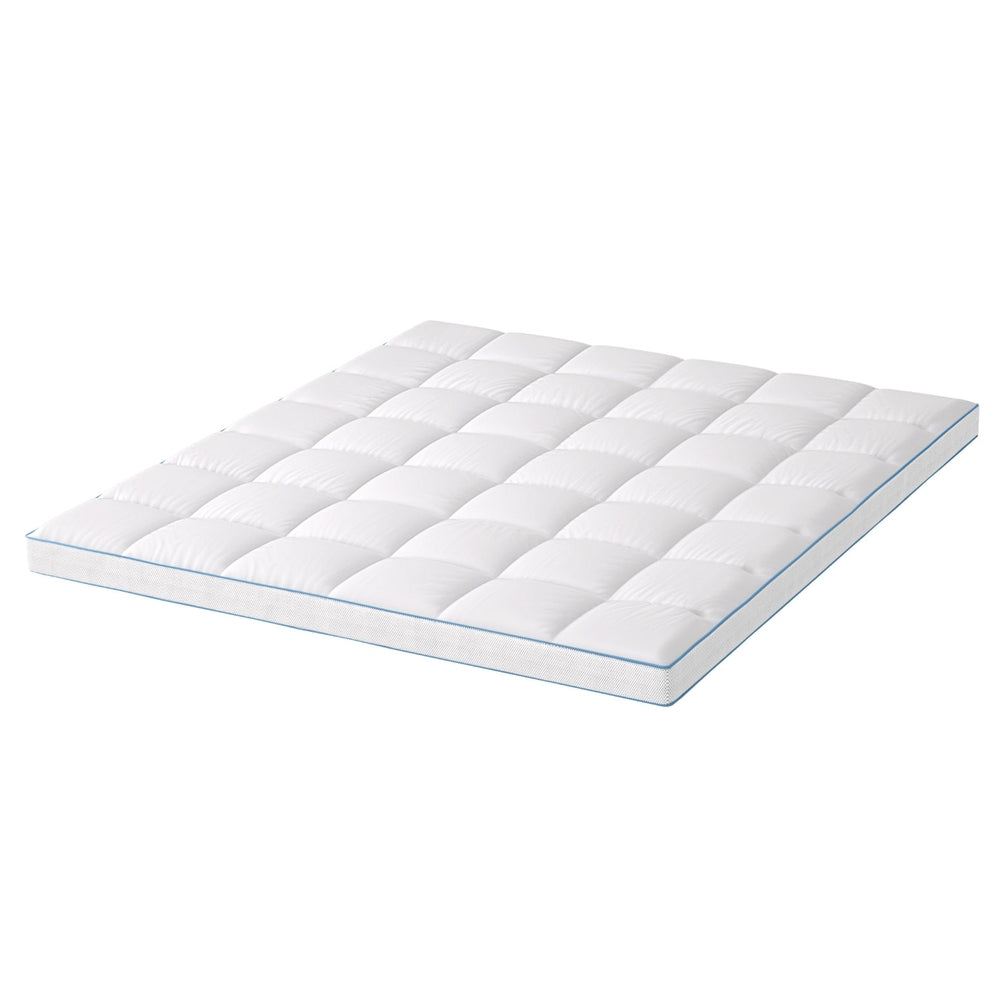 Giselle Bedding 1500GSM Bamboo Pillowtop Mattress Topper 10cm Thick Pad for Back Pain Relief, High Loft TOPPER-BAM-10-K