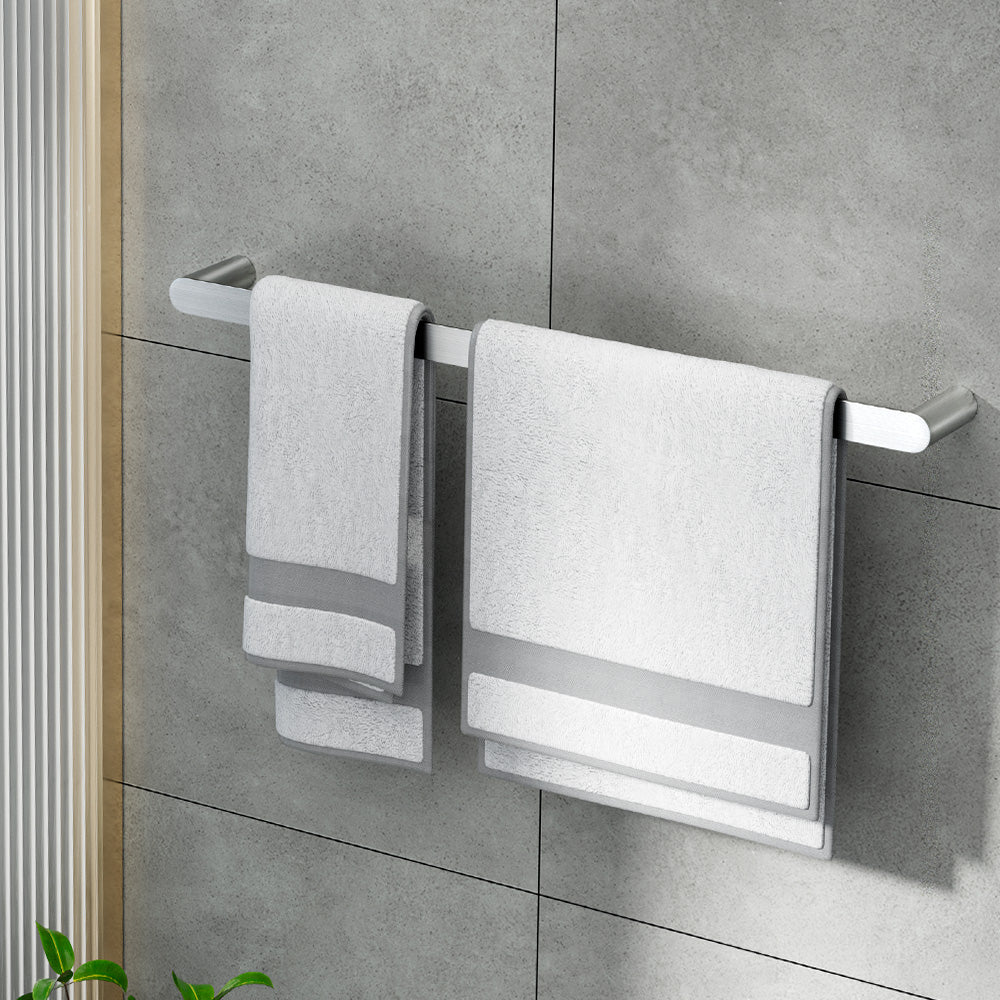 Towel Rail Rack Holder Single 600mm Wall Mounted Stainless Steel Silver TW-E-WALL-SR-SI