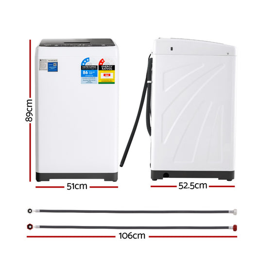 Devanti 6kg Top Load Washing Machine White TWM-G1-6KG-WH