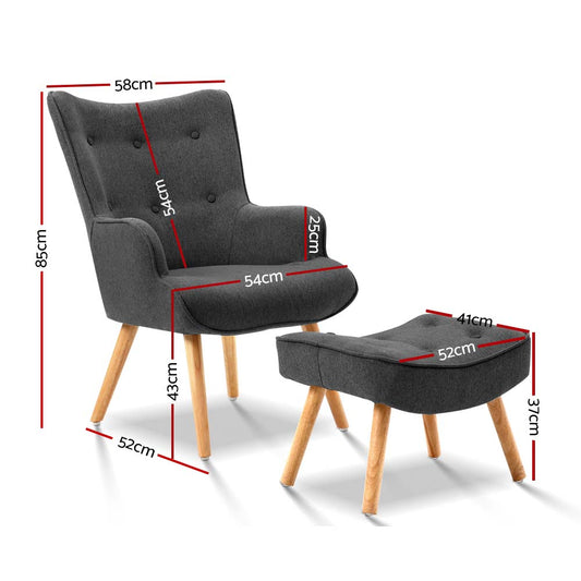 Artiss LANSAR Lounge Accent Chair UPHO-B-ARM05STO-CHAR