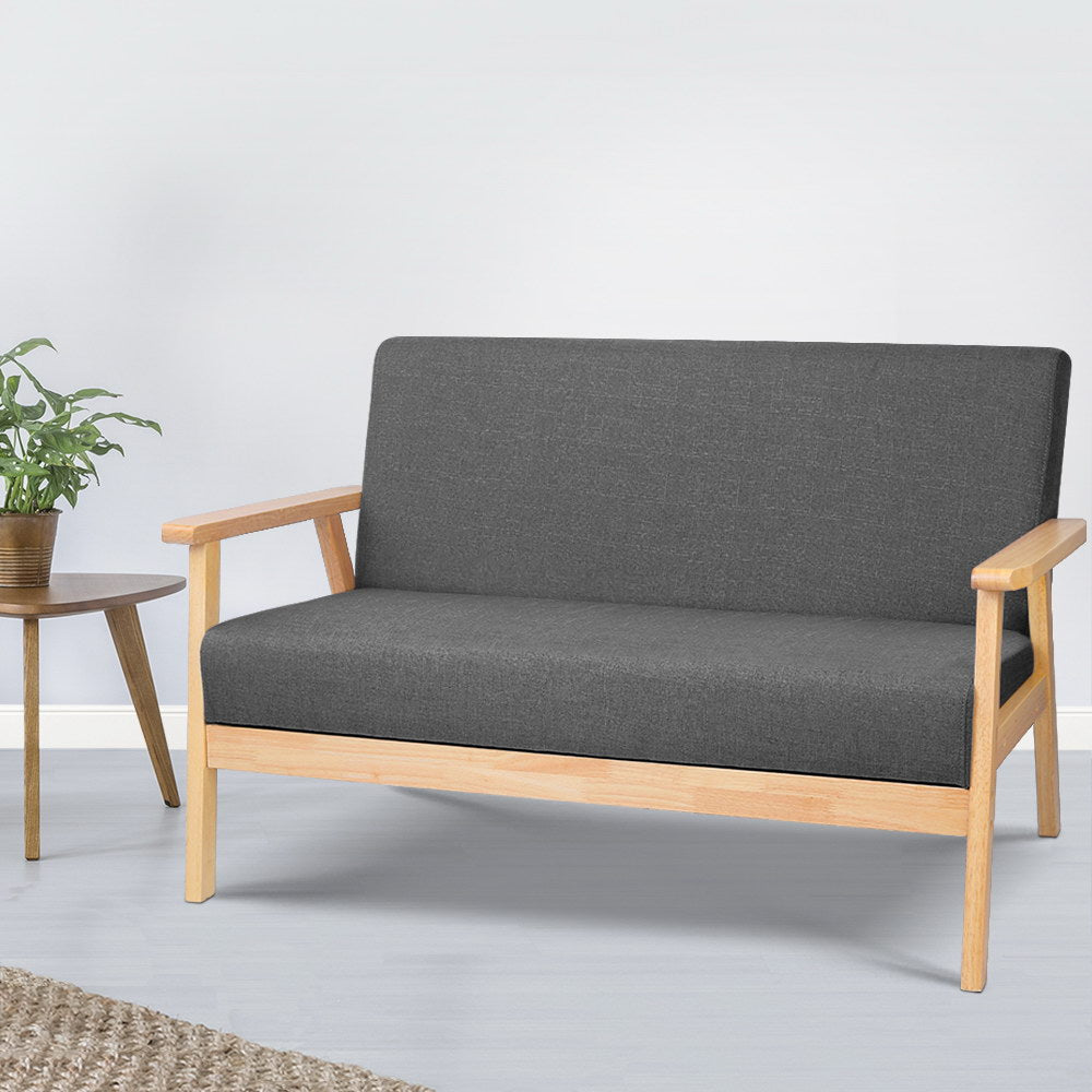 Artiss 2-Seater Sofa Armchair Skane UPHO-C-SOFA-8033-2S-GY