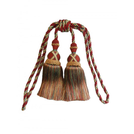 Multi Coloured Double Tassel Curtain Tieback V1008-2615-298