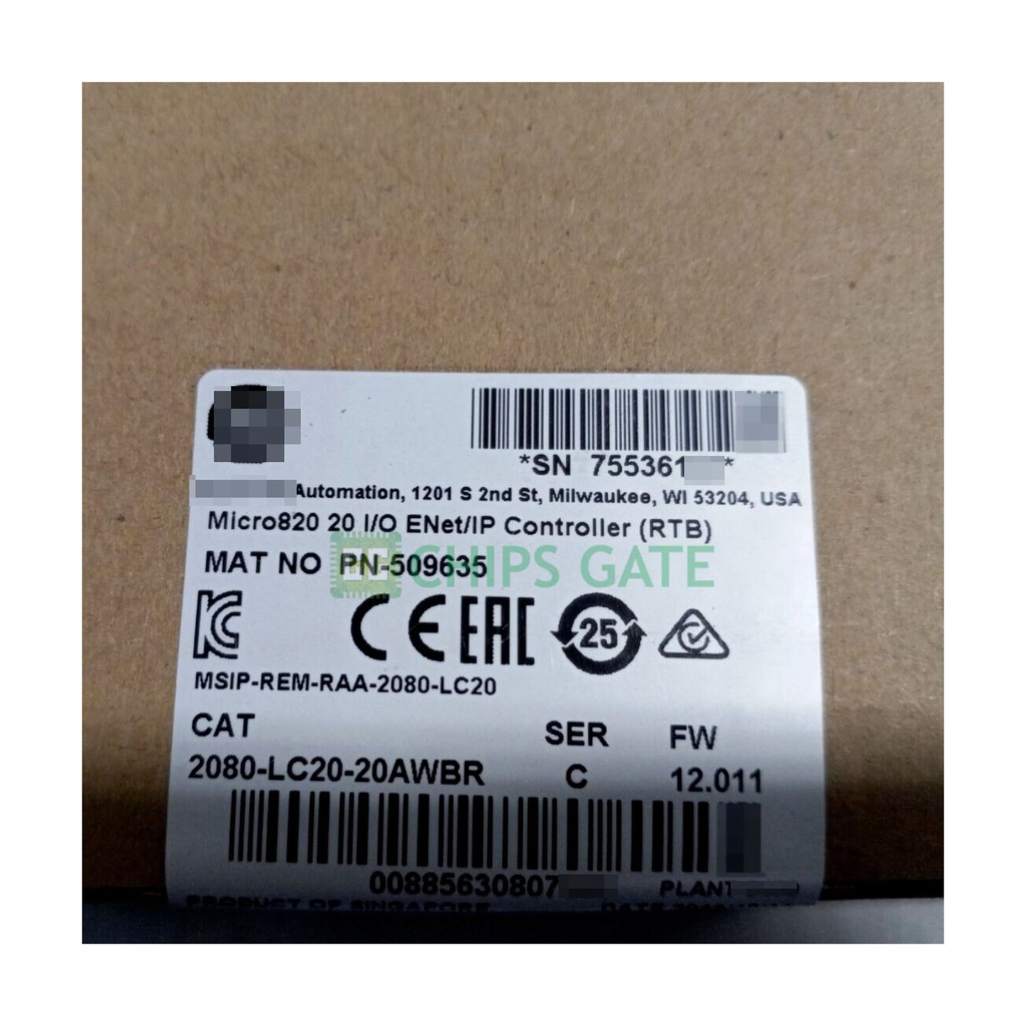 NEW Factory Sealed 2080-LC20-20QWB Micro820 20 I/O ENet/IP Controller V1019-2080-LC20-20QWB
