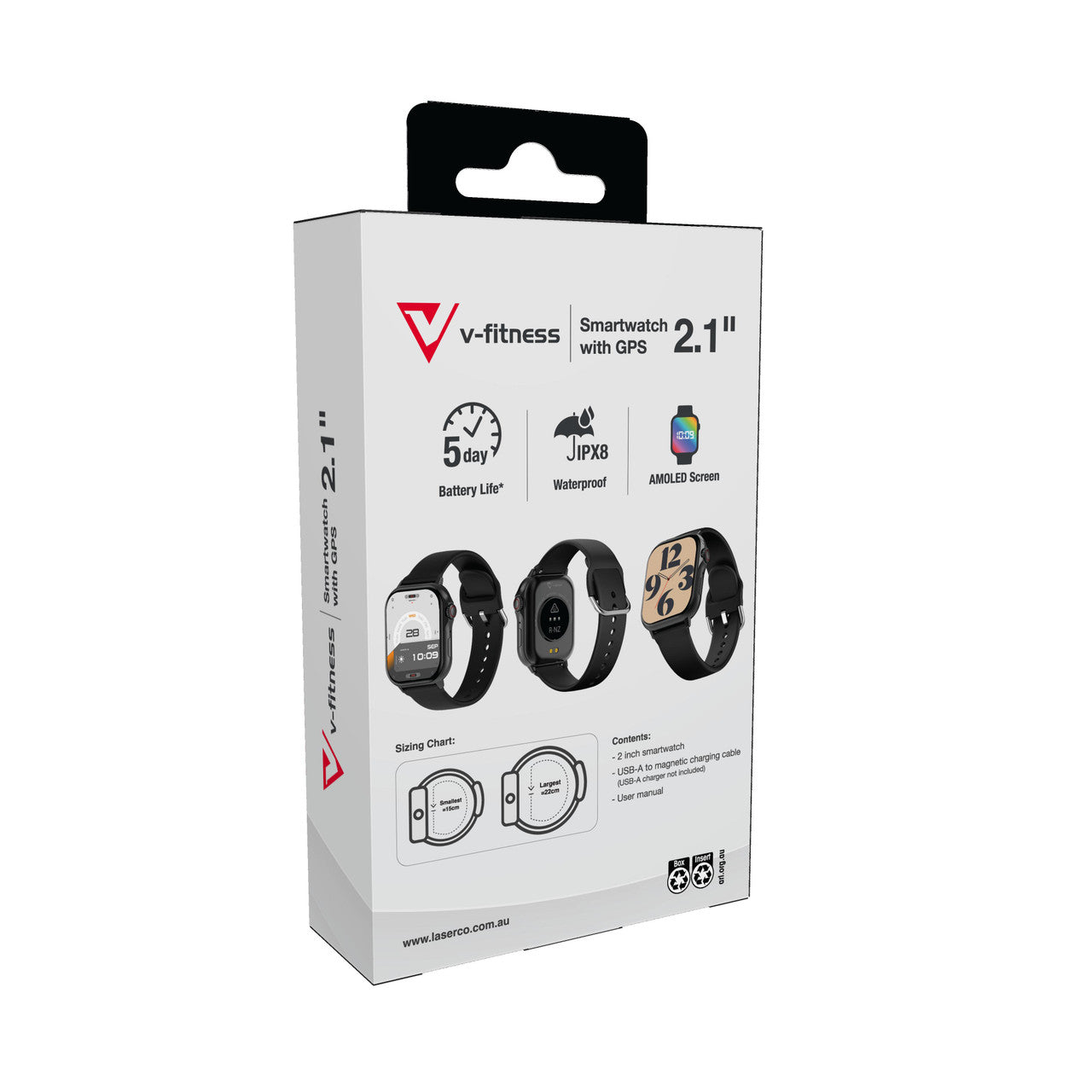 V-Fitness Smart Watch GPS and 2.1 inch Black V1031-VF-M4GPSB-907